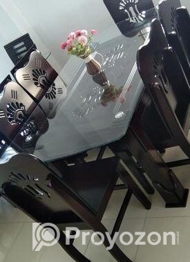 ডাইনিং টেবিল সূর্যমুখী সলা মডেল ৬চেয়ার