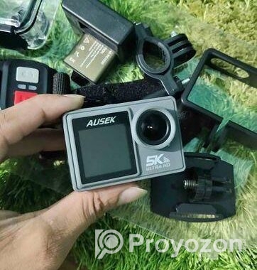 Action Camera Ausek 5K Wife, Full setap.