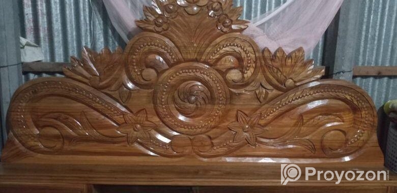 সেগুন কাঠের খাট,6/7 ফিট।