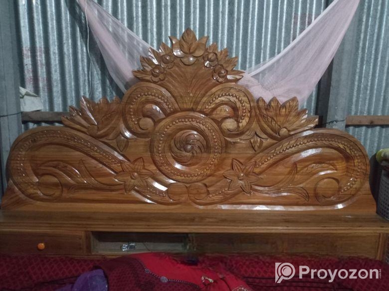 সেগুন কাঠের খাট,6/7 ফিট।