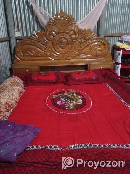 সেগুন কাঠের খাট,6/7 ফিট।