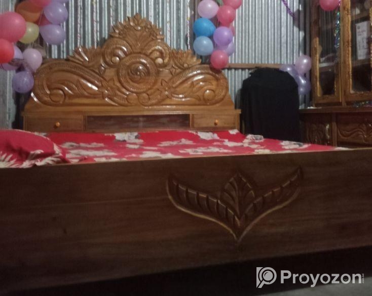 সেগুন কাঠের খাট,6/7 ফিট।