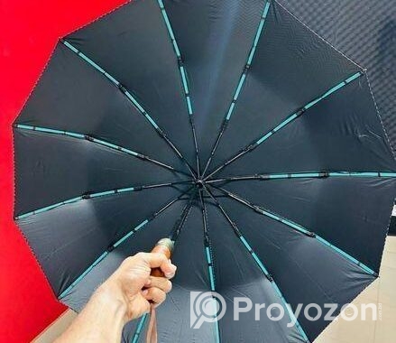 Premium 12-Ribs Wooden Handle Umbrella – Stylish &
