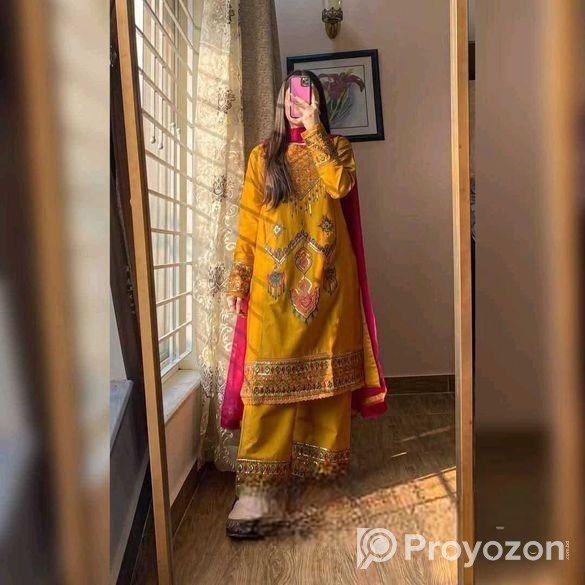 Sequence Embroidery Three Piece