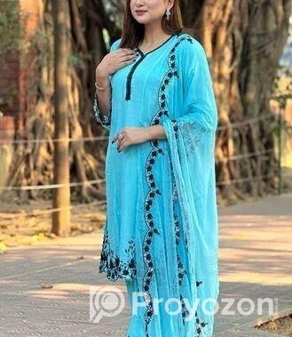 Embroidery Cotton Three Piece