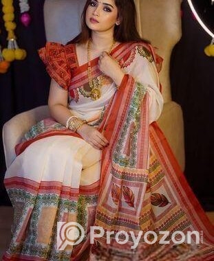 Semi Mosline Silk Saree with Blouse Pieces