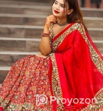 Semi Mosline Silk Saree with Blouse Pieces