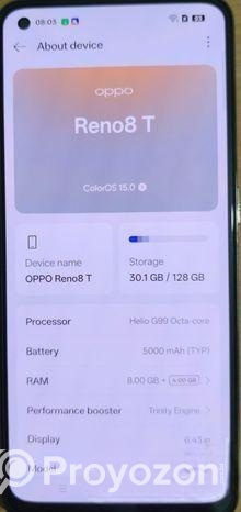 OPPO Reno 8T Fresh Condition (Used)