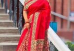 Semi Mosline Silk Saree with Blouse Pieces
