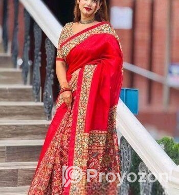 Semi Mosline Silk Saree with Blouse Pieces