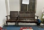 সেগুন কাঠের সোফা কাভার সহ