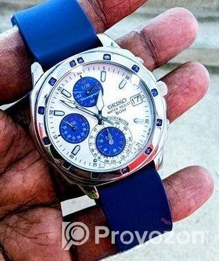 SEIKO Chrono Watch Beautiful Blue  White  Dial