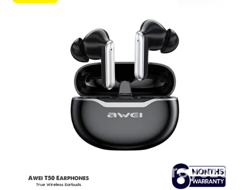 Awei T50 Wireless Headphones Bluetooth 5.3 Earbuds With Mic