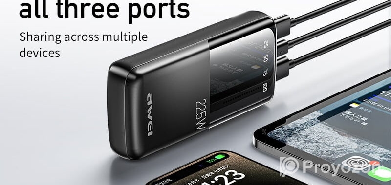 Awei P13K 22.5W PD Fast Charging Power Bank – ২০০০০mAh