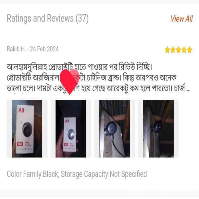 A9 Mini WiFi Camera 1080P Full HD Night V