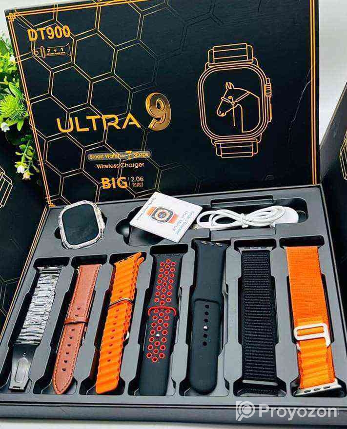 DT900 Ultra 9 Smart Watch (Strap 7+1 cover ) ( Golden Color Editi