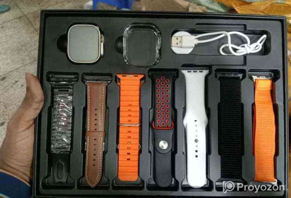 DT900 Ultra 9 Smart Watch (Strap 7+1 cover ) ( Golden Color Editi