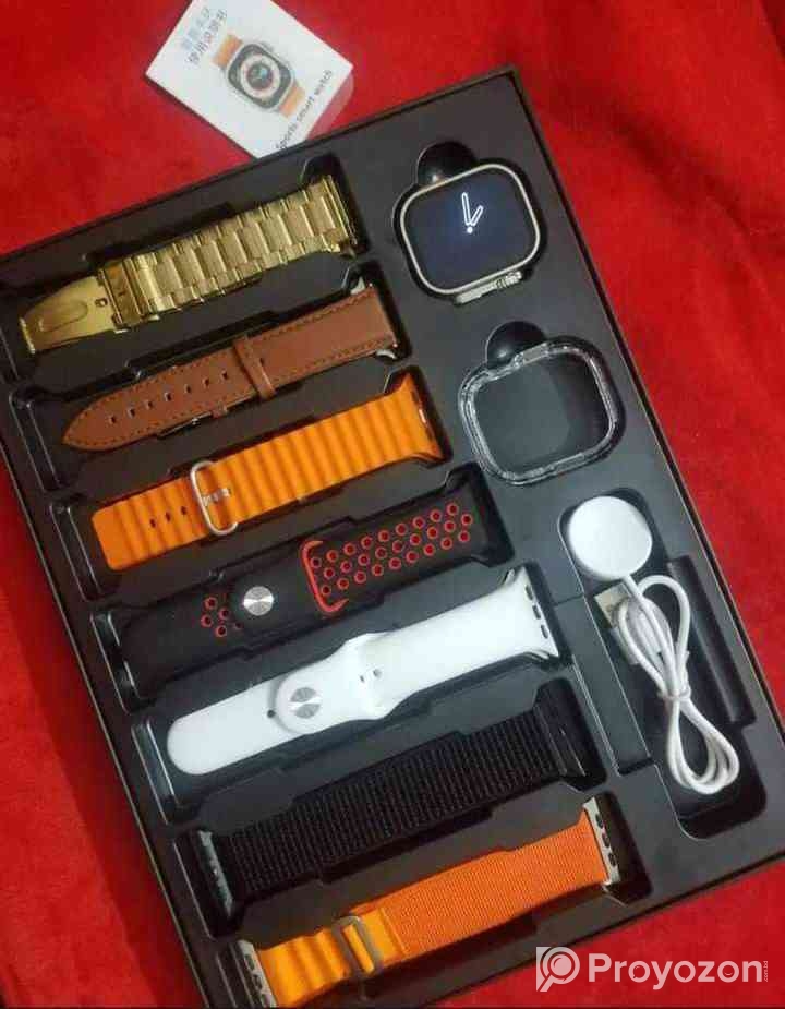 DT900 Ultra 9 Smart Watch (Strap 7+1 cover ) ( Golden Color Editi