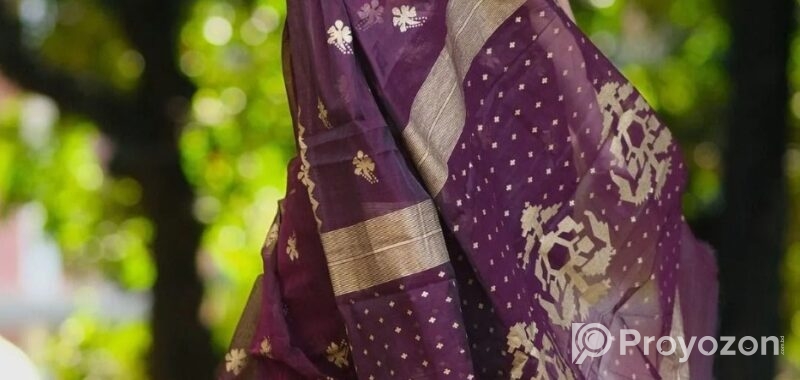 Semi Moslin Sharee with Blouse Piece