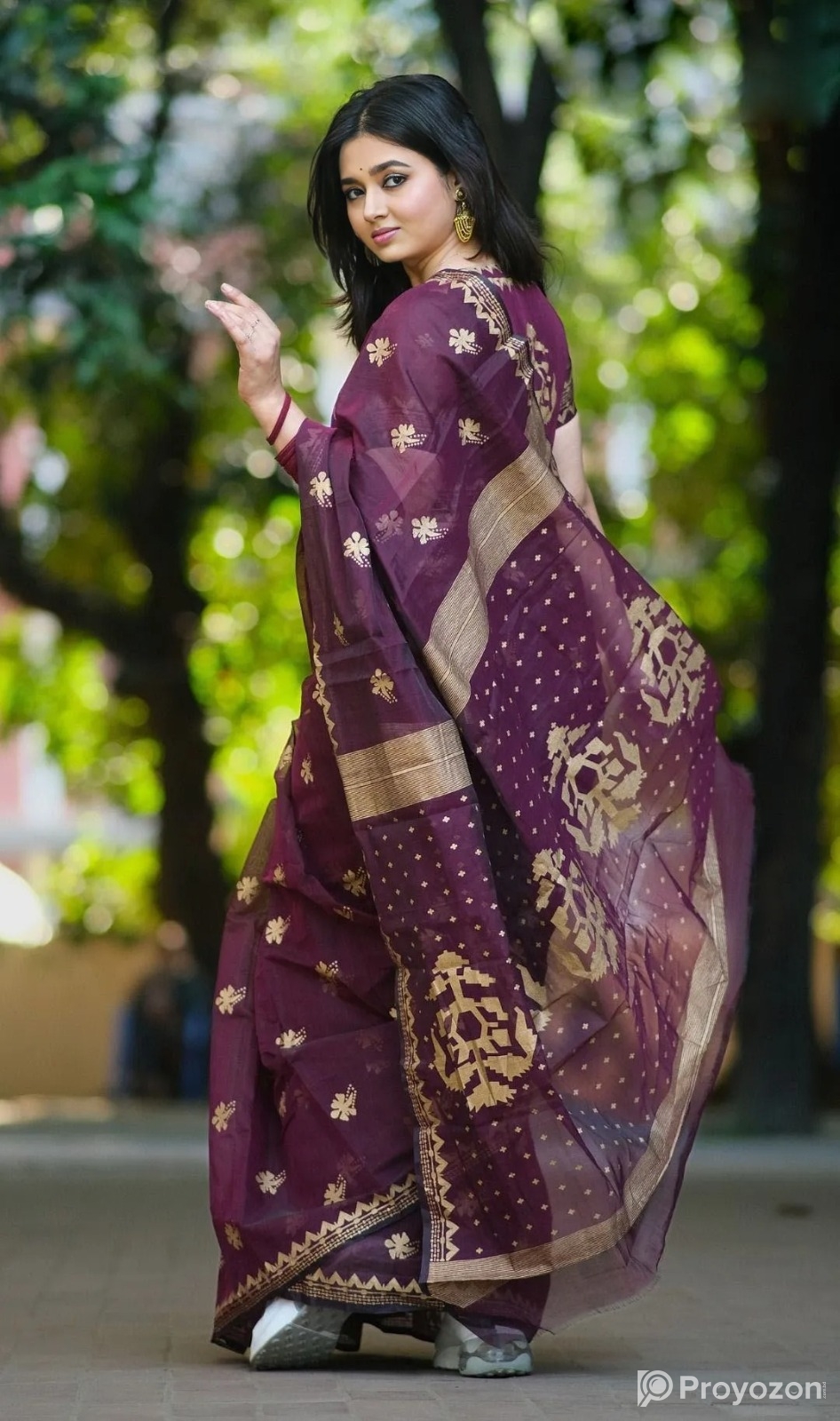 Semi Moslin Sharee with Blouse Piece