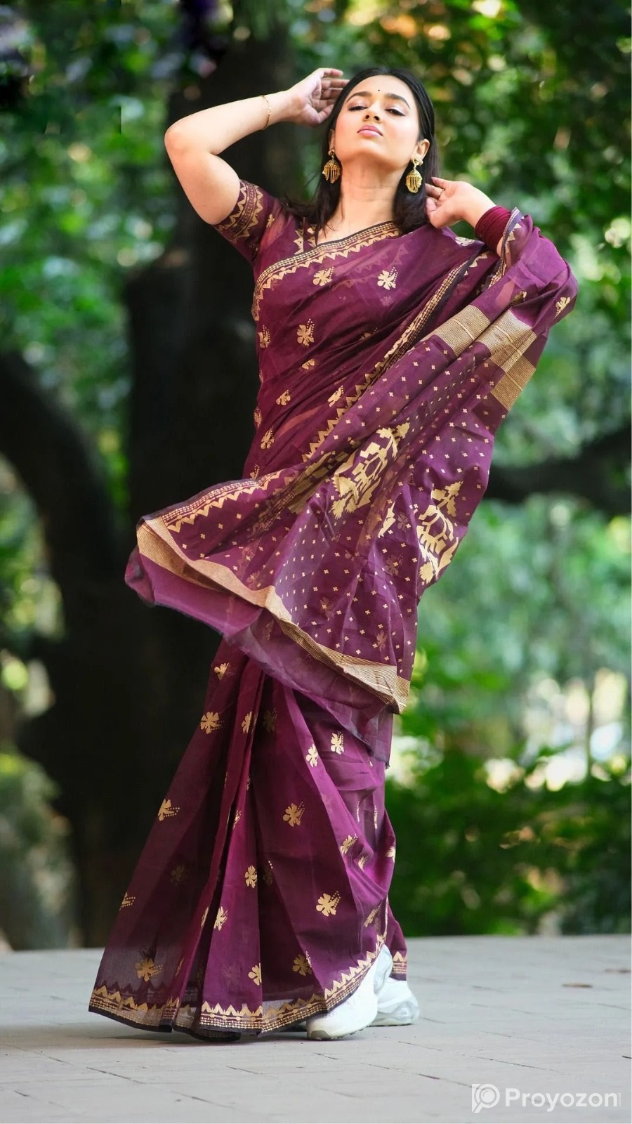 Semi Moslin Sharee with Blouse Piece