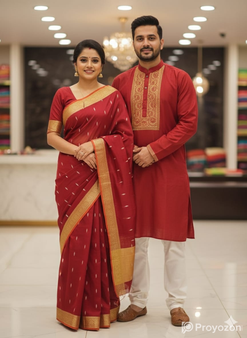 Sharee Panjabi Couple with Blouse Piece