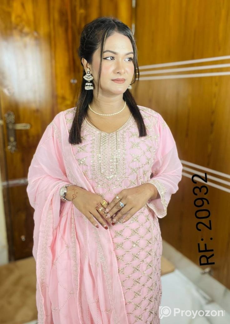 Georgette Embroidery Three Piece