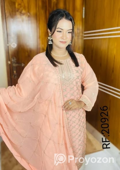 Georgette Embroidery Three Piece