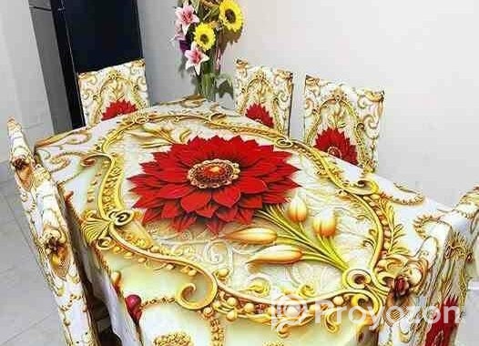 চমৎকার 3D প্রিন্টেড টেবিল ক্লথ সেট