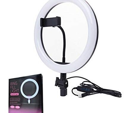 6 Fit Tripod Stand +10″ Ring Light + K9 Microphone Combo