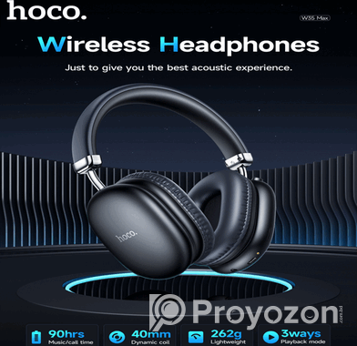 HOCO W35 Max ওয়্যারলেস ব্লুটুথ হেডফোন (35 ঘণ্টা ব্যাটারি লাইফ)