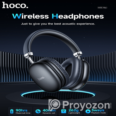 HOCO W35 Max ওয়্যারলেস ব্লুটুথ হেডফোন (35 ঘণ্টা ব্যাটারি লাইফ)