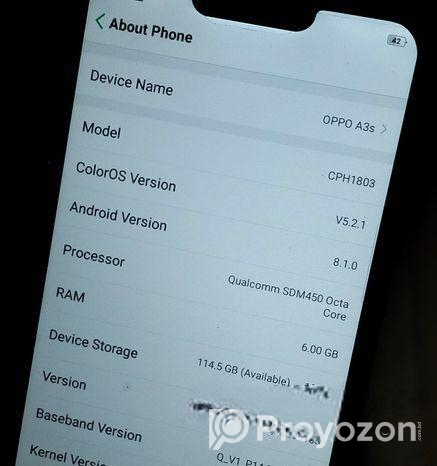 OPPO A3s 6/128 Snapdragon 450 (Used)