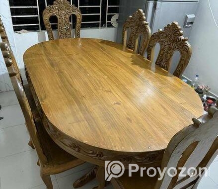 অরিজিনাল সেগুন ৬ চেয়ার ডাইনিং টেবিল