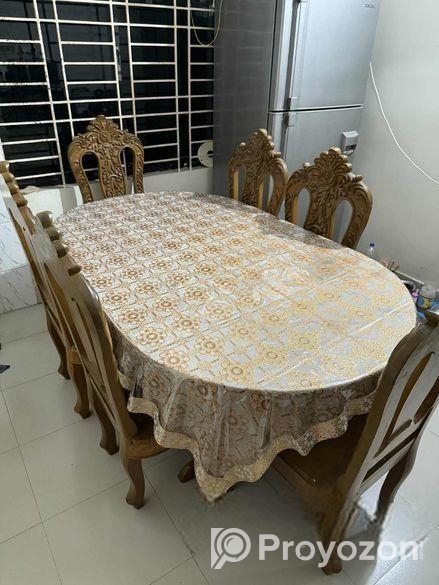 অরিজিনাল সেগুন ৬ চেয়ার ডাইনিং টেবিল