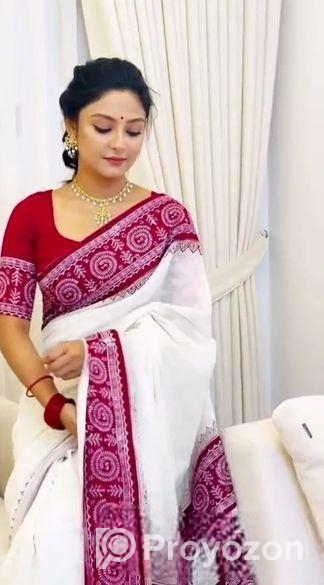 Skin Print Half Silk Sharee with Blouse Piece