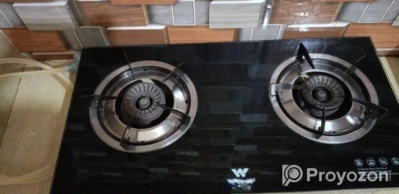 Glass Protected Gas Stove Double Burner