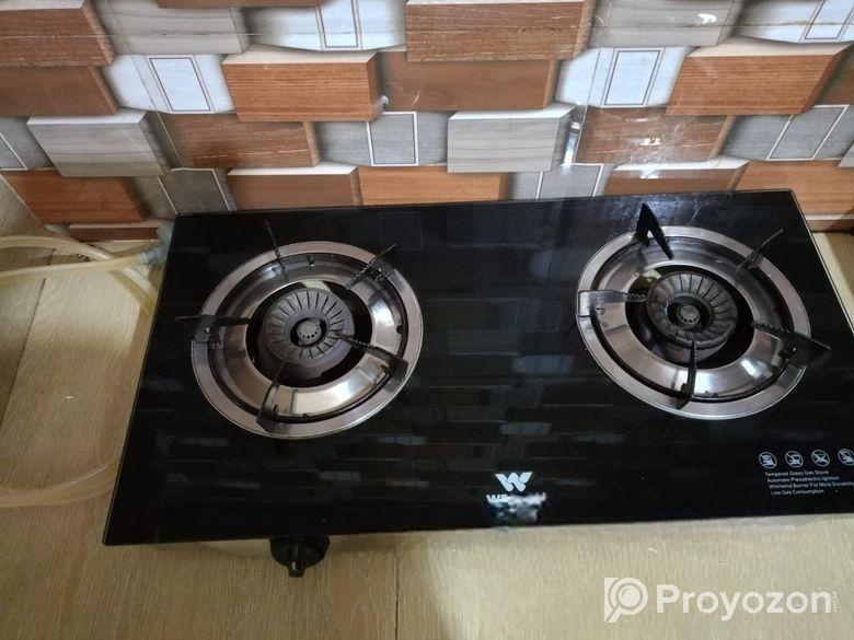Glass Protected Gas Stove Double Burner