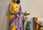 সিল্ক মোম বাটিক শাড়ি।