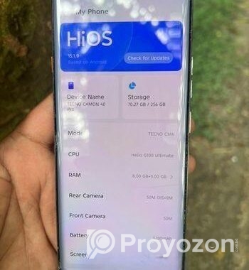 Tecno camon 40 pro (Used)