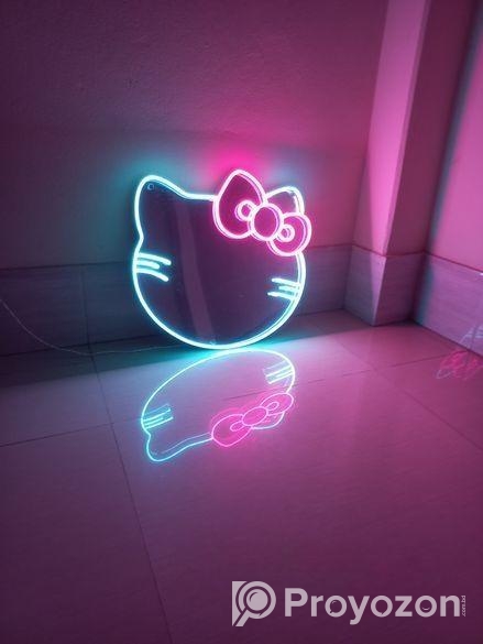 Neon Hello Kitty Mirror