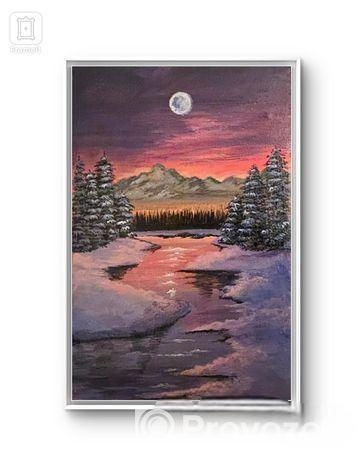 8”x12” Acrylic Painting Winter