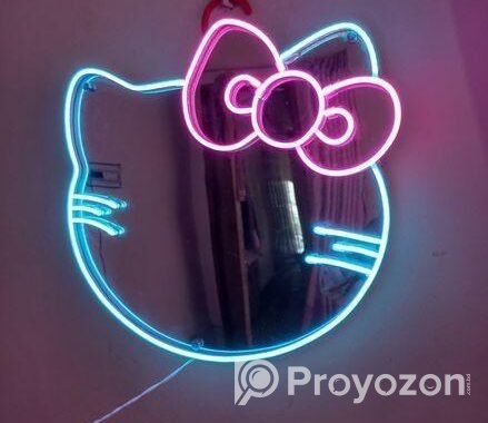 Neon Hello Kitty Mirror