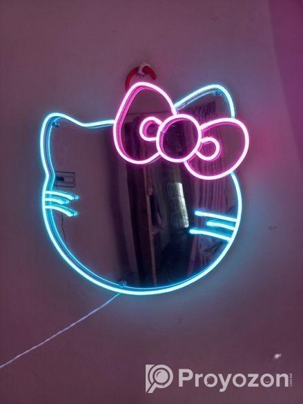 Neon Hello Kitty Mirror