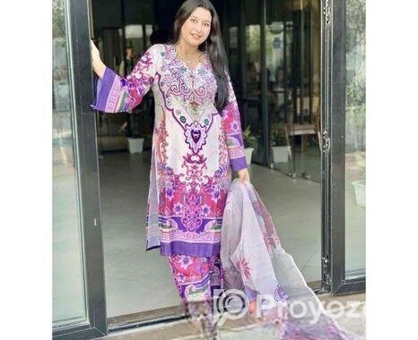 Pure Dubai Silk Digital Print Three Piece
