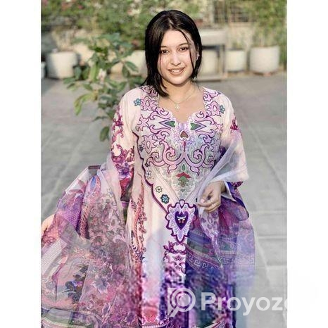 Pure Dubai Silk Digital Print Three Piece