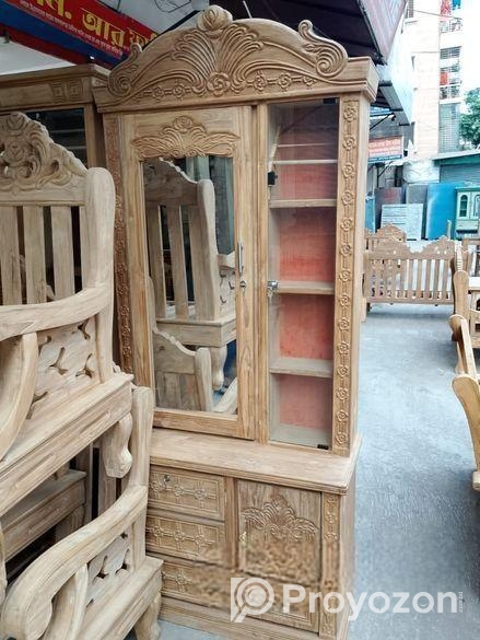 চিটাগাং সেগুন কাঠের ডেসিন টেবিল ভিতরে। গাধার কাঠ হাতে বার্নিস