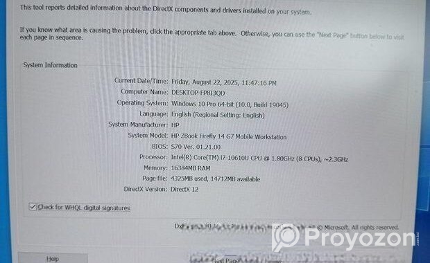 HP Zbook firefly 14 G7, Core- i7 10th Gen