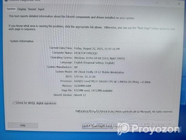 HP Zbook firefly 14 G7, Core- i7 10th Gen