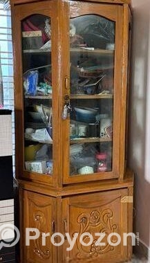 কর্নার কেবিনেট আকাশী কাঠের
